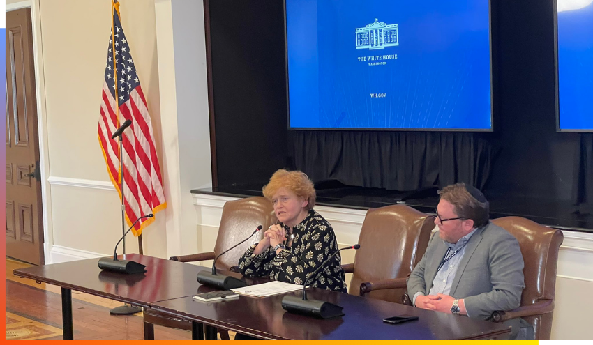 Deborah Lipstadt speaking at the White House