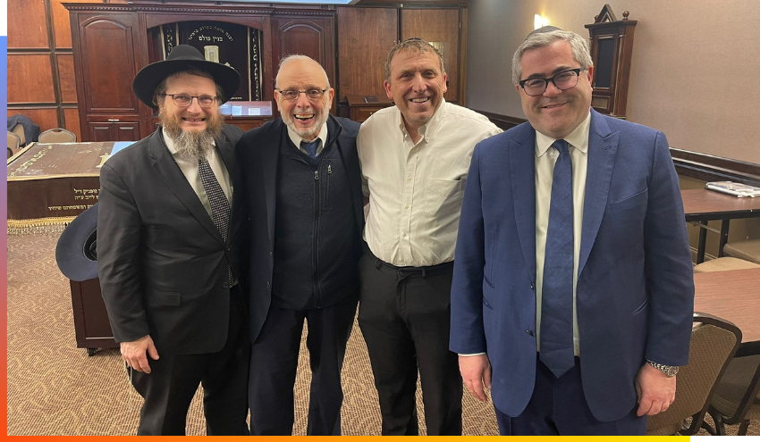 Rabbi Steven Burg with Jewish community members in Chicago
