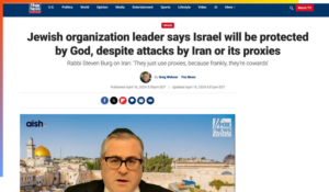 Article quoting Rabbi Steven Burg on Fox news