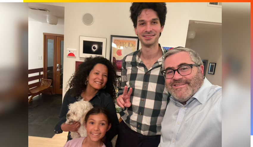 Rabbi Steven Burg with the Levy family in Oakland