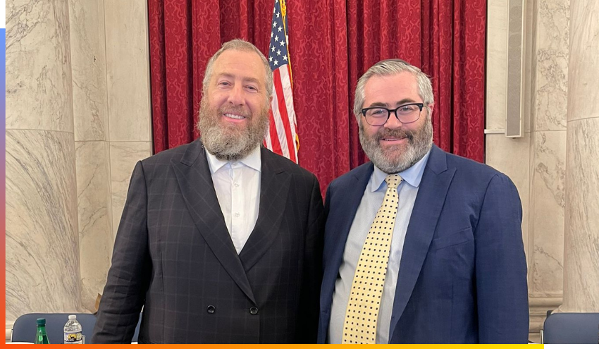 Ezra Friedlander with Rabbi Steven Burg in Washington