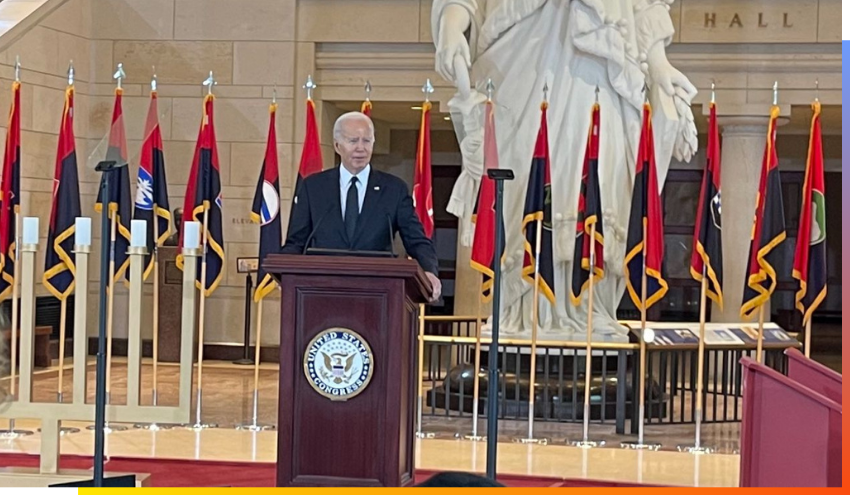 President Biden Speaking at the Yom Hashoah Ceremony at the U.S. National Holocaust Museum 