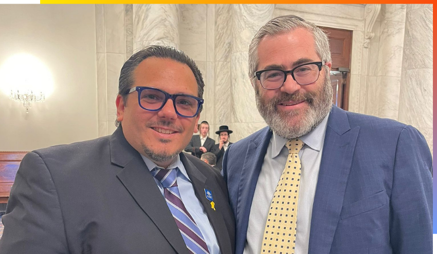 Jay Feldman with Rabbi Steven Burg in Washington 