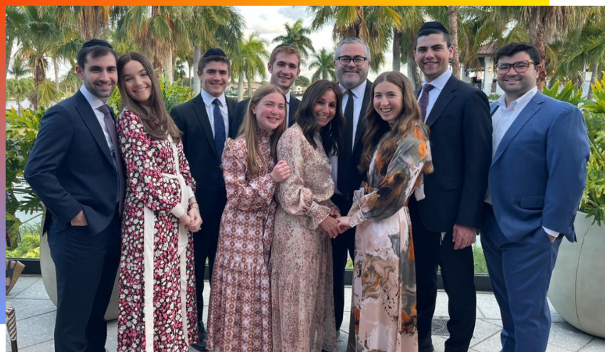 Aish CEO Rabbi Burg and family