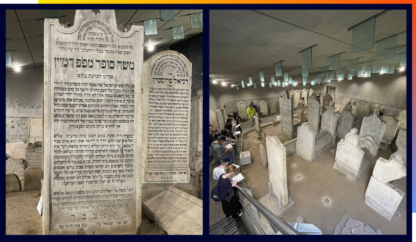 The grave of the Chasam Sofer and the underground cemetery in Bratislava.