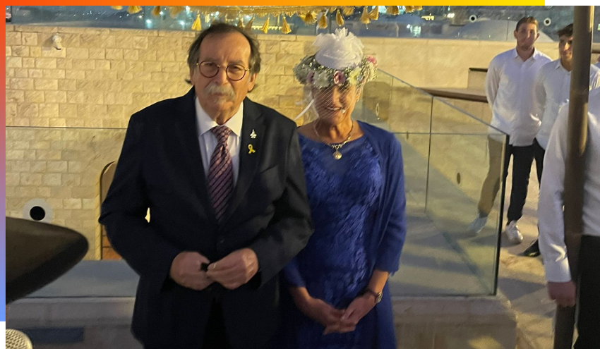 Wedding of Marni Darbi and Rafi Levy on the Aish rooftop.