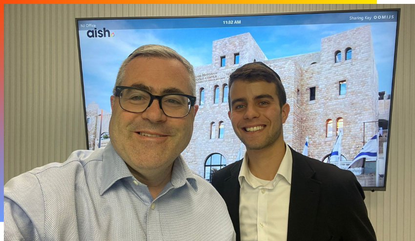 Rabbi Steven Burg with Aish Yeshiva Student, Jared Stern.