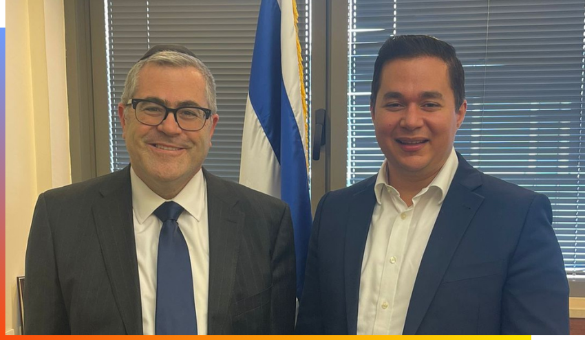 Rabbi Steven Burg with MK Dan Illouz.