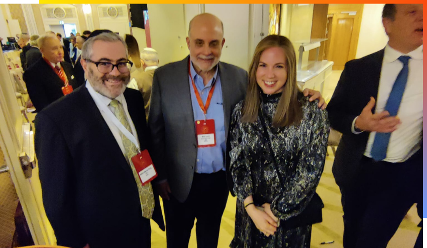 Mark Levin, together with Rabbi Burg and Jamie Geller.