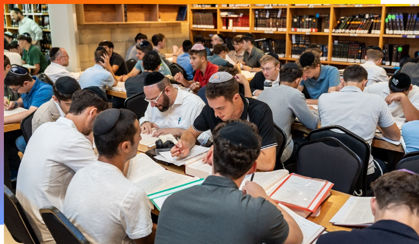 Aish yeshiva boys learning