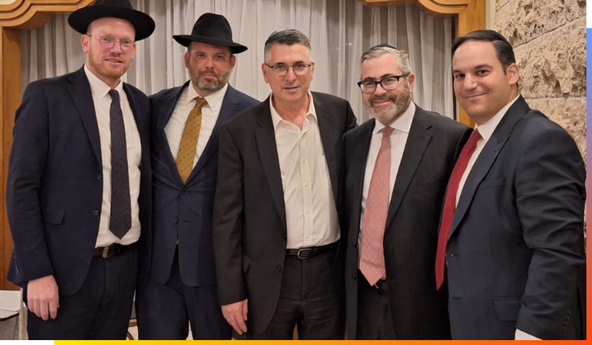 AISH CEO Rabbi Steven Burg with Israeli Foreign Minister Gideon Sa’ar.