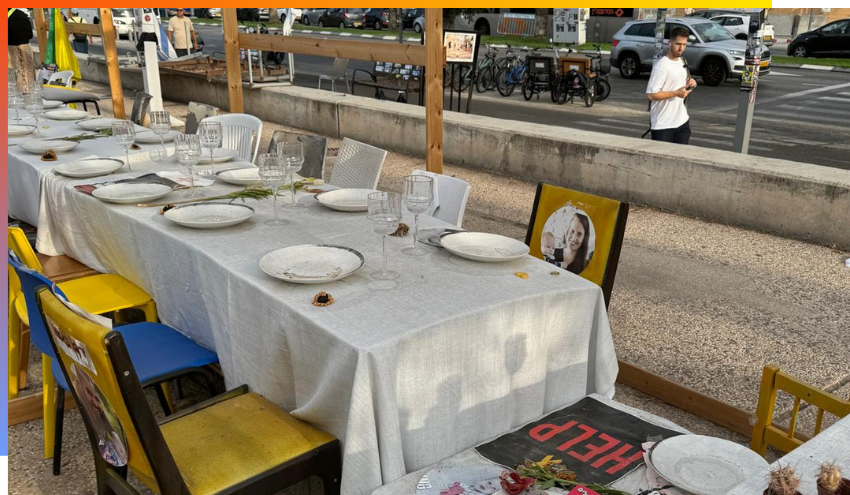 Table at hostages square