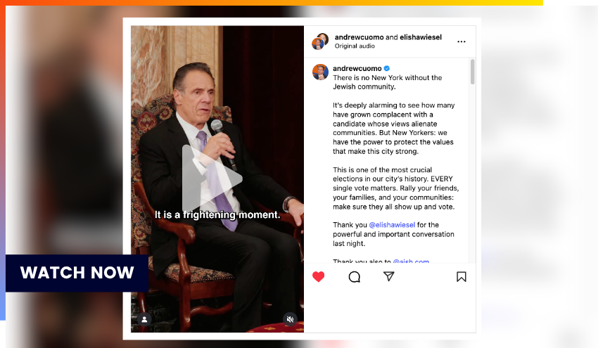 Andrew Cuomo at an Aish event