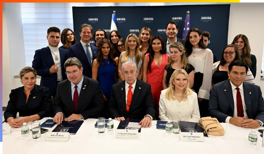 AISH HA’AM candidates, Zach Sage Fox, Ari Ackerman, and Lizzy Savetsky, met with Prime Minister Netanyahu