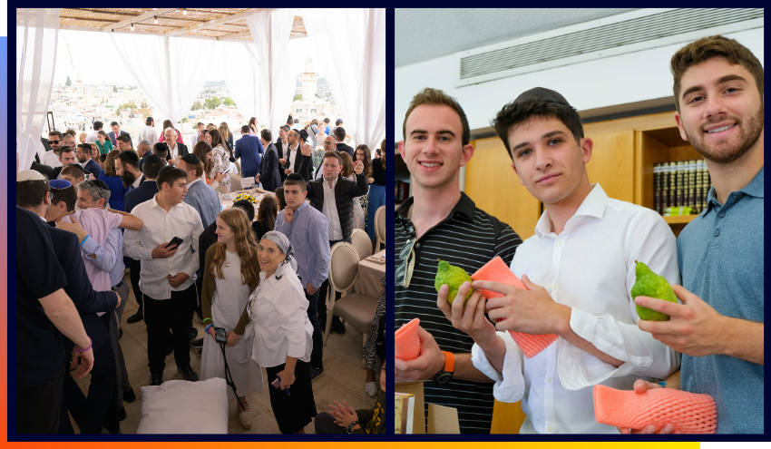 Aish students on sukkot