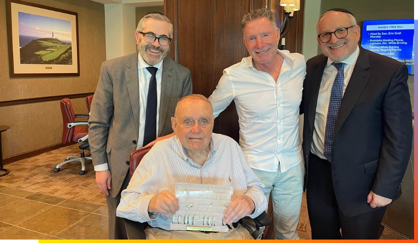 Rabbi Steven Burg, Leon and Toby Cooperman and Ivan Kaufman