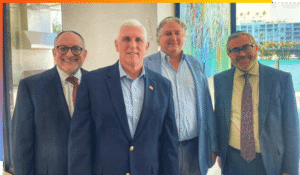 Rabbi Steven Burg and Rabbi Meyer May with Mike Pence