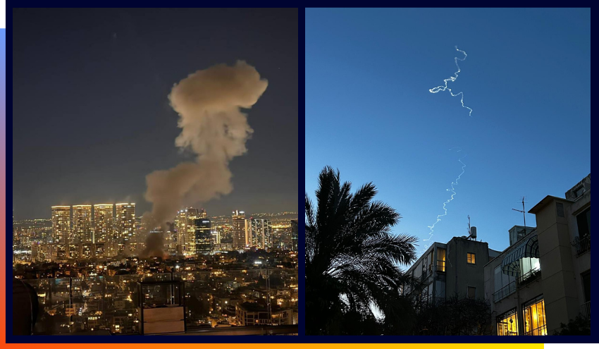 Missiles over cities in Israel this week.