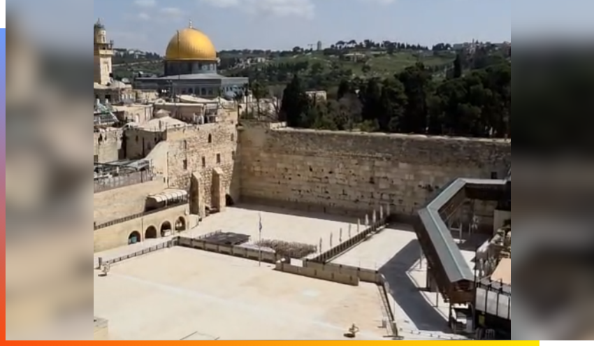 The Kotel plaza remained empty during Pesach.