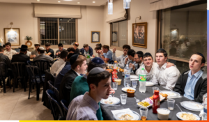 efg@aish students have a group dinner at the end of the winter session after meeting with several prominent Jerusalem Rabbis.