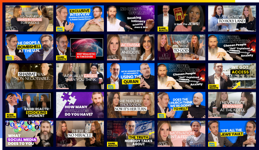 A sampling of recent shows and podcasts produced by Aish Studios.