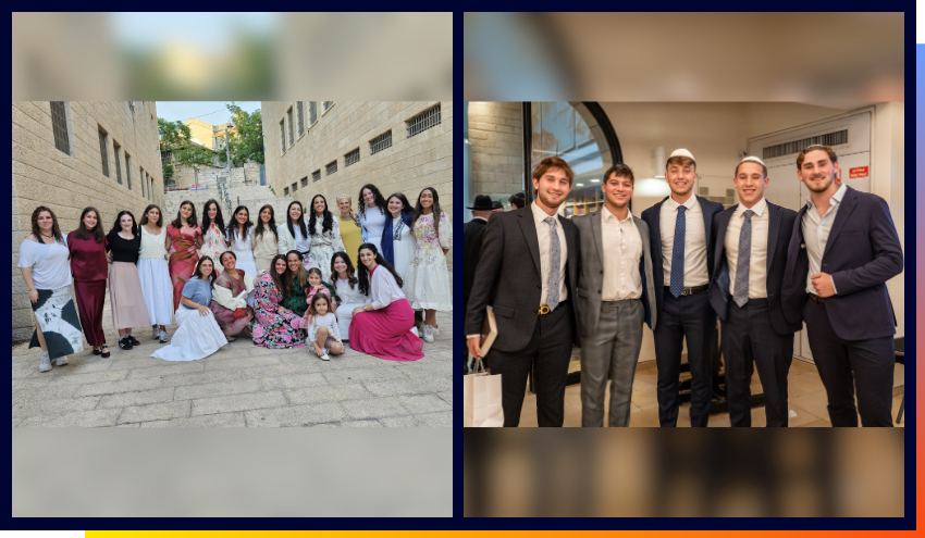 Aish students getting ready for Shavuos in Jerusalem.