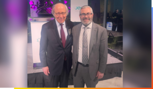 Rabbi Steven Burg (right) with Jake Aronov.