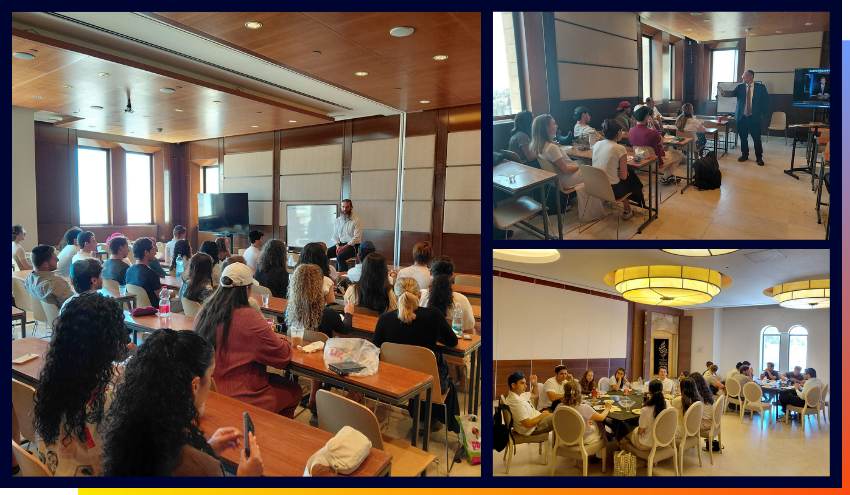 Students from several universities around the United States came to study at Aish for classes this week.