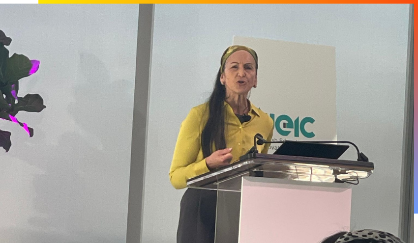 Manette Mayberg delivers the Keynote Address at the JEIC conference in Atlanta.