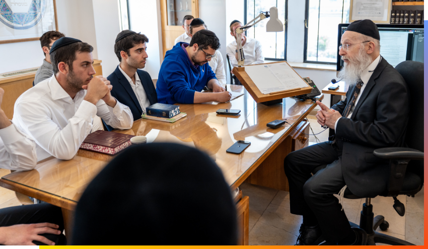 Aish Summer Leadership Program participants met with Aish Rosh Yeshiva, Rabbi Yitzchak Berkovits.