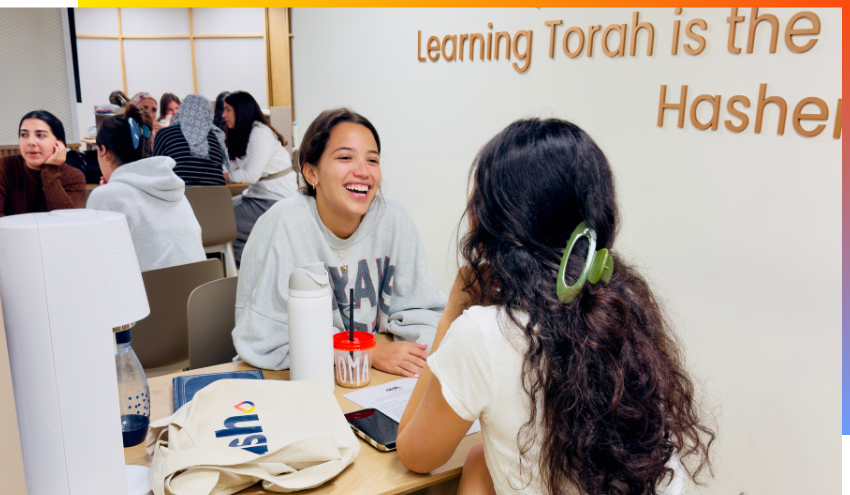 Students learning together at the Suzana and Ivan Kaufman Aish Institute for Women’s Education.