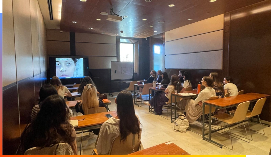 Aish’s J-Internship participants during a class at the Dan Family Aish World Center