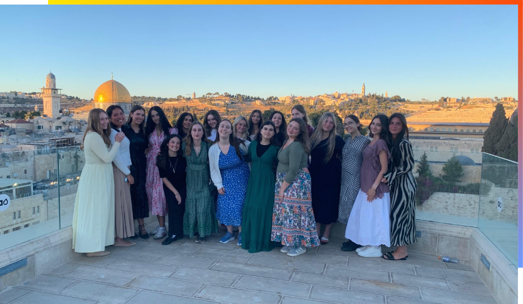 Participants in the Aish Summer J-Internship Program pose before a Shabbat in the old city