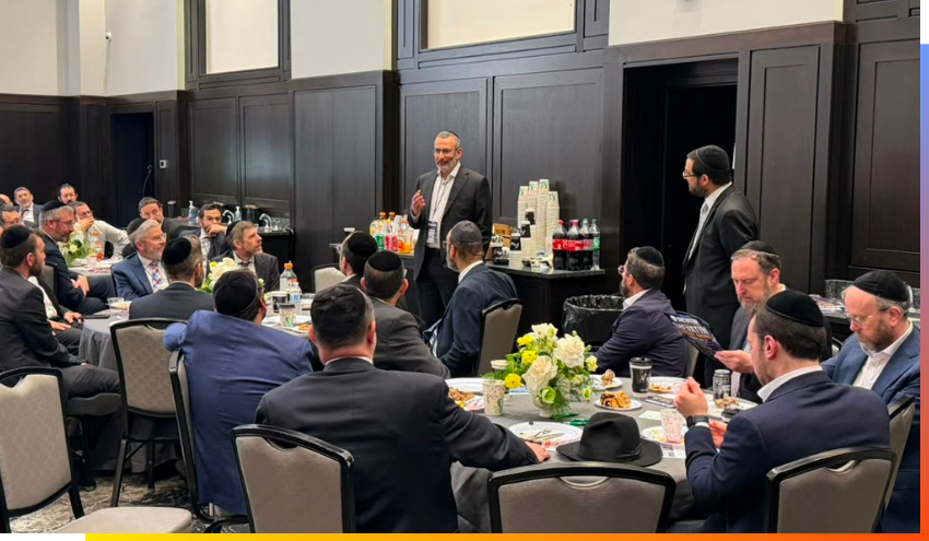 Aish Chairman Dr. Stuart Hytman speaking to Jewish leaders at the Shevatim Conference