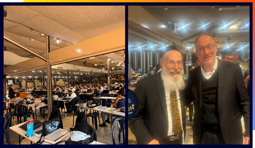 Aish Rosh Yeshiva, Rabbi Yitzchak Berkovits with Rabbi Tzvi Sobolofksy, after speaking to the staff of the NCSY 