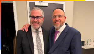 Rabbi Burg with Rabbi Yaakov Meyer at the engagement