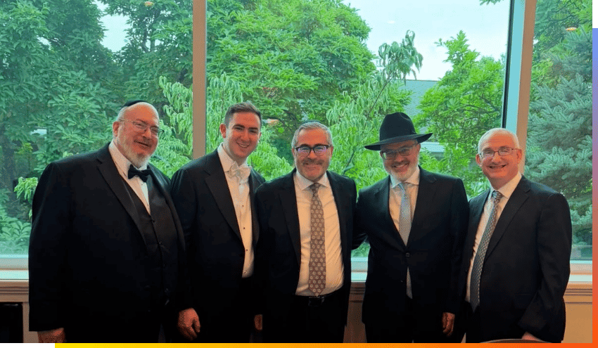 Rabbi Burg with Yosef Morrison at his wedding