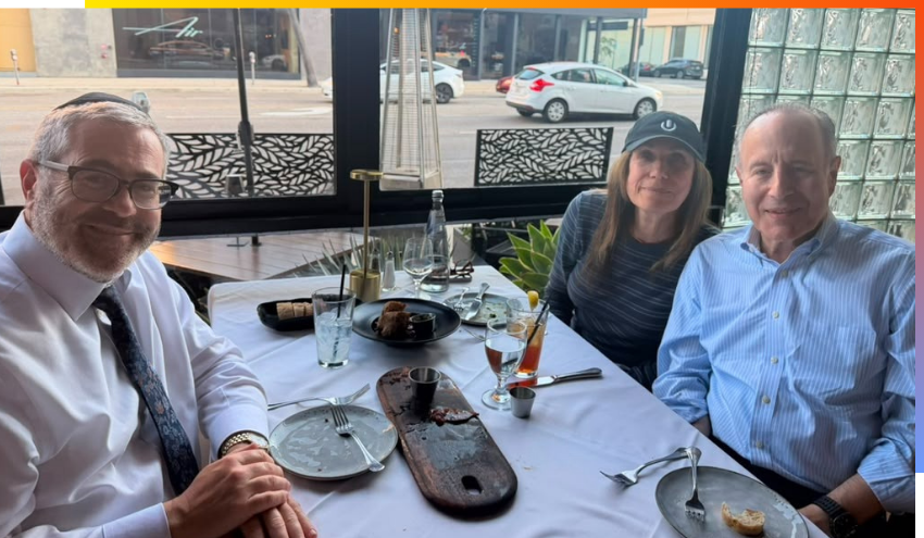 Aish Pillars Phil Lieberman and Lori Miller with Rabbi Burg