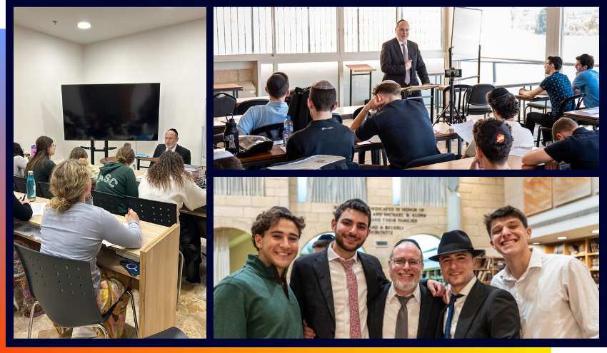 Rabbi Dovid Rosman with Aish students