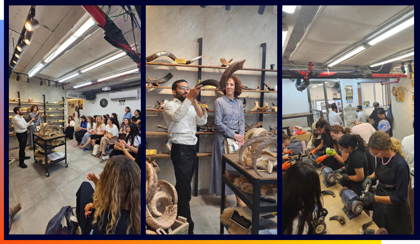 Aish Aspire participants visited a Shofar factory to learn about and make Shofars earlier this month