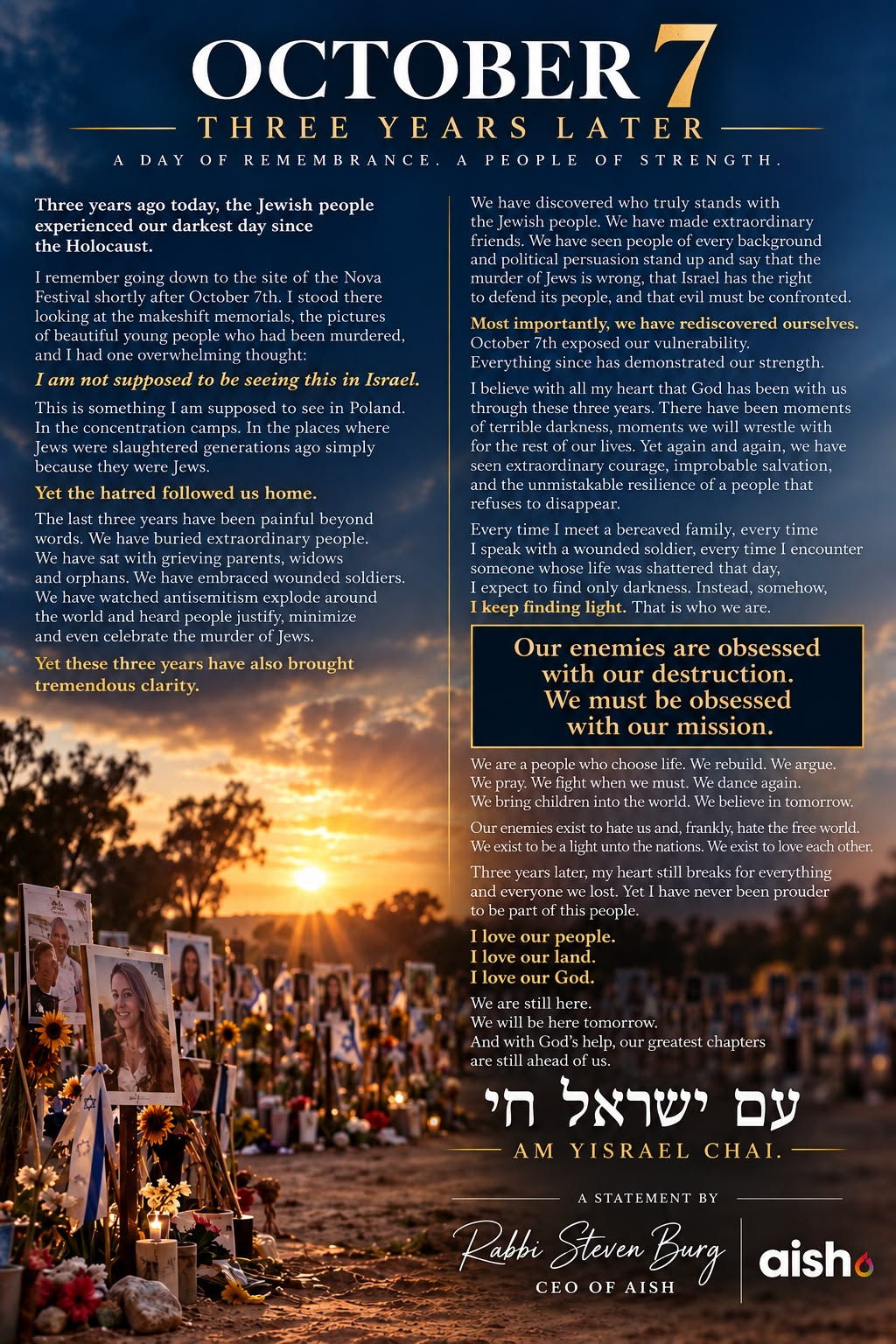 A statement on October 7