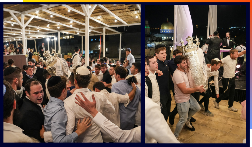 Dancing with the newly dedicated Torah
