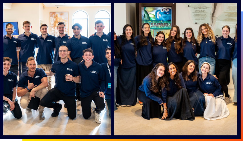 Aish students participating in the festivities around Birkat Kohanim