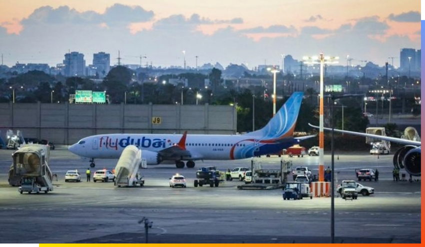 FlyDubai plane after a safe landing