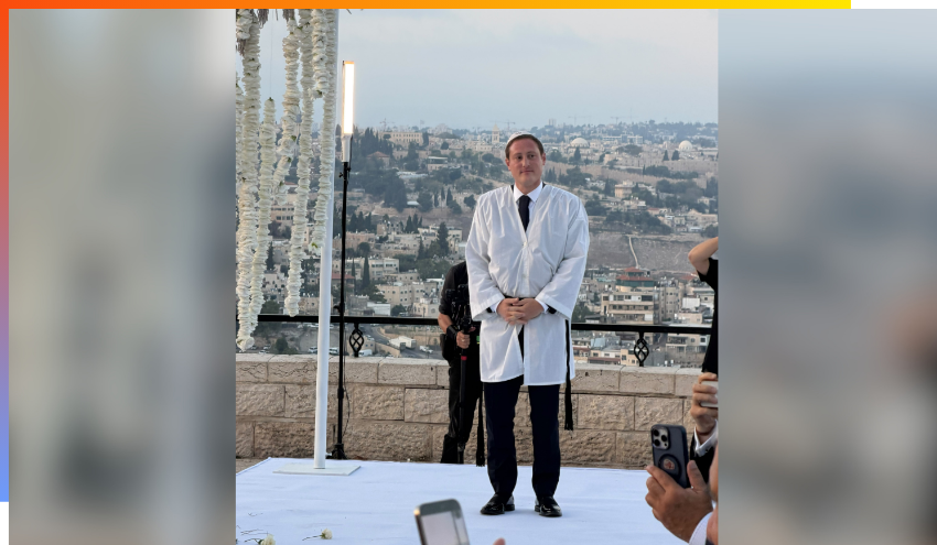 David Milstein under his Chuppah